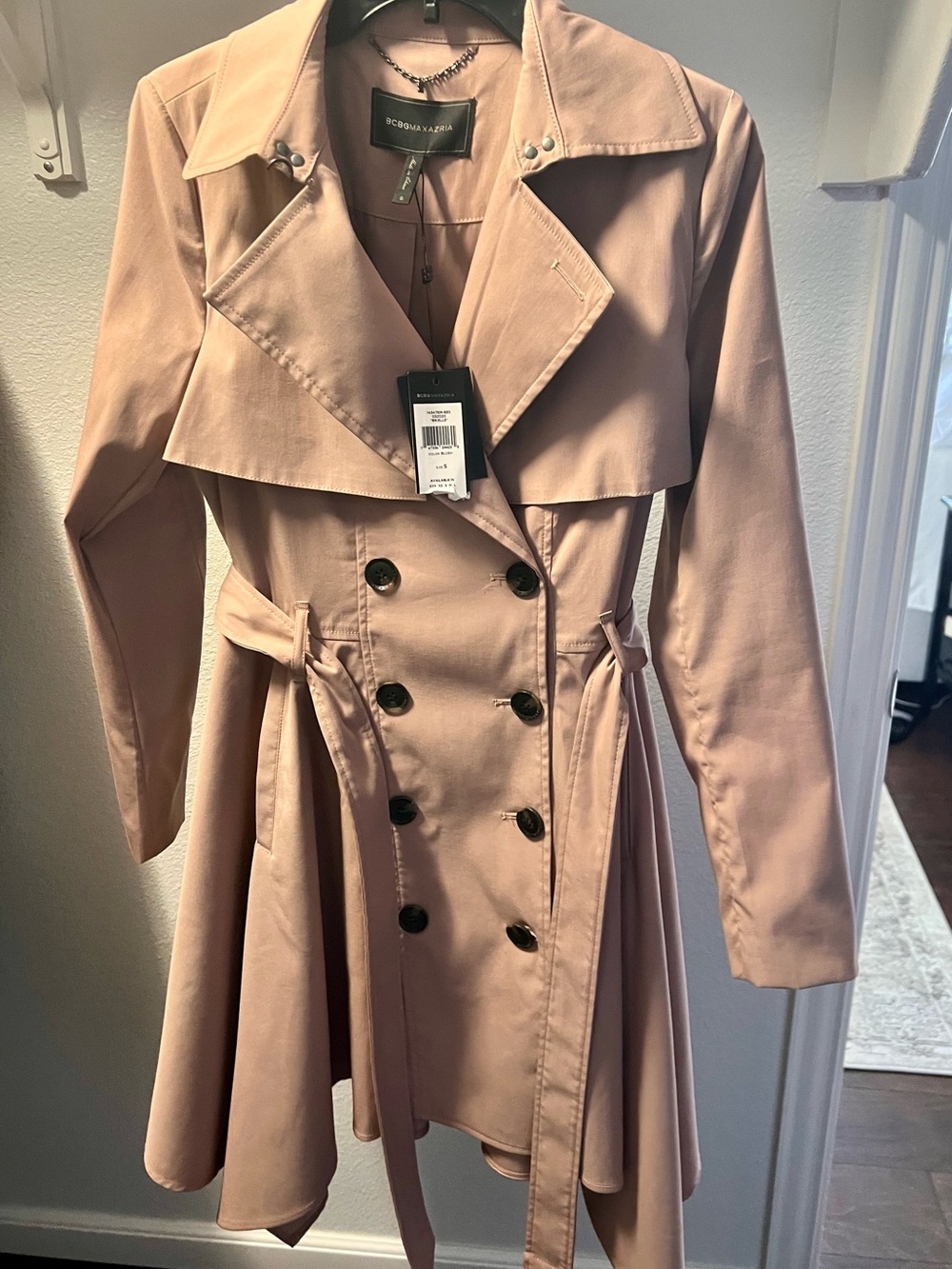 BCBGMaxAzria Blush Pink Trench Coat